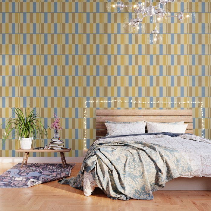 Blue and yellow wallpaper hot sale