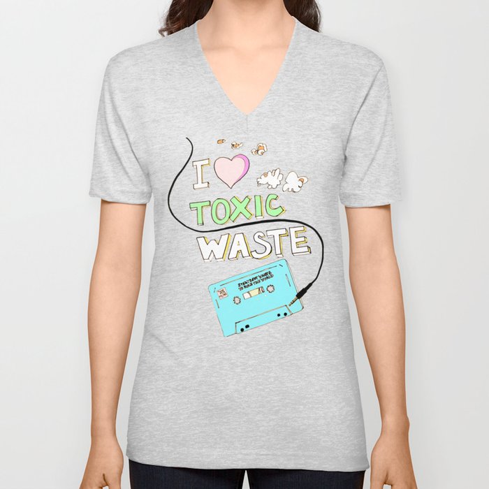 I Love Toxic Waste  V Neck T Shirt
