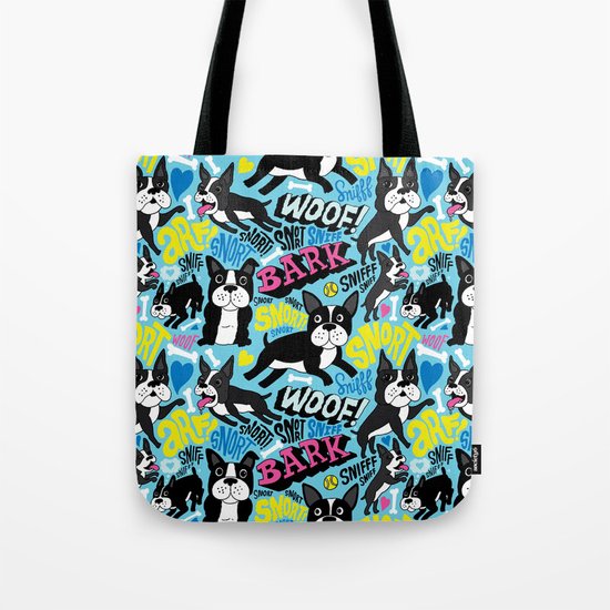 Boston Terrier Pattern Tote Bag