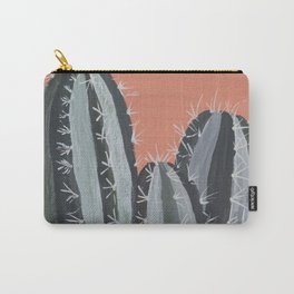 Gouache painting of Cactus plants with ochre background Carry-All Pouch | Acrylic, Painting, Home, Desert, Vein, Vivid, Cactus, Cacti, Plant, Decor 