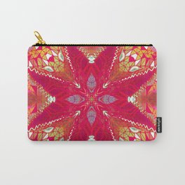 Dreamy Fractal Flower Mandala Carry-All Pouch | Psychedelic, Pattern, Red, Mandala, Boho, Upliftingart, Procreate, Graphicdesign, Soothing, Digital 