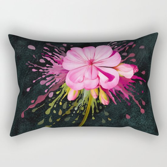 Color Eruption On Distressed Dark Rectangular Pillow