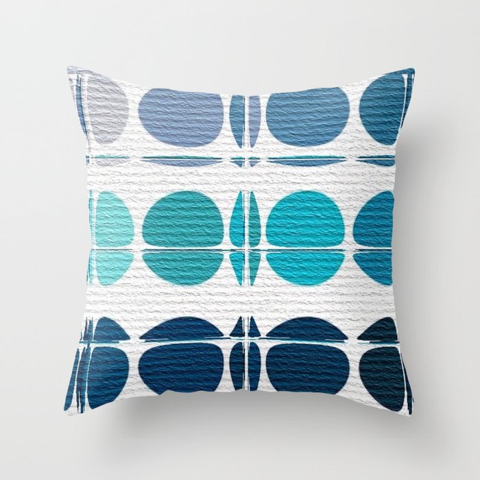 Ocean Daydream navy teal slate gray turquoise textured abstract Throw Pillow