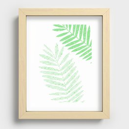 Halftone monstera leaves. Jungle trendy print. Print for greenery lovers :) Recessed Framed Print