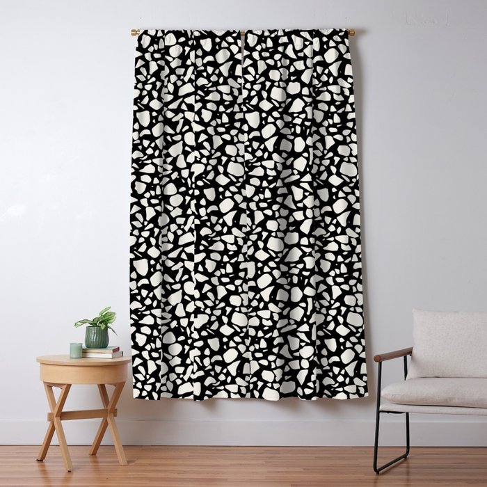 Terrazzo Ivory On Black Blackout Curtain By Adoorenbosch Society6