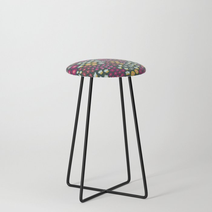 Moody Blooms Pattern Counter Stool