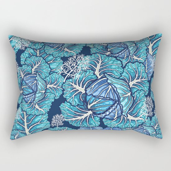 blue winter cabbage Rectangular Pillow