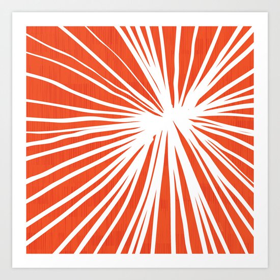 Dandelions in Red by Friztin Art Print