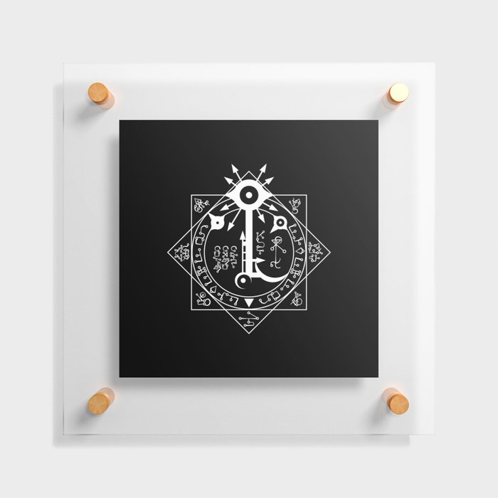 Invisible Sun Symbol on Black Floating Acrylic Print