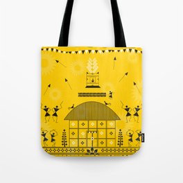 Warli - Yellow Tote Bag