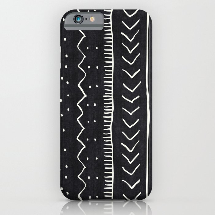 moroccan stripe in black and white iphone case