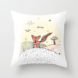 Little Prince Fox Throw Pillow