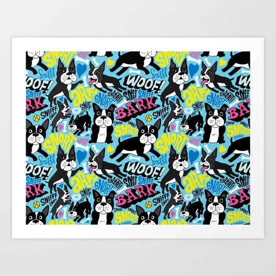 Boston Terrier Pattern Art Print