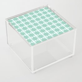 Blue Teal Tiles Geometric Pattern Boho Acrylic Box