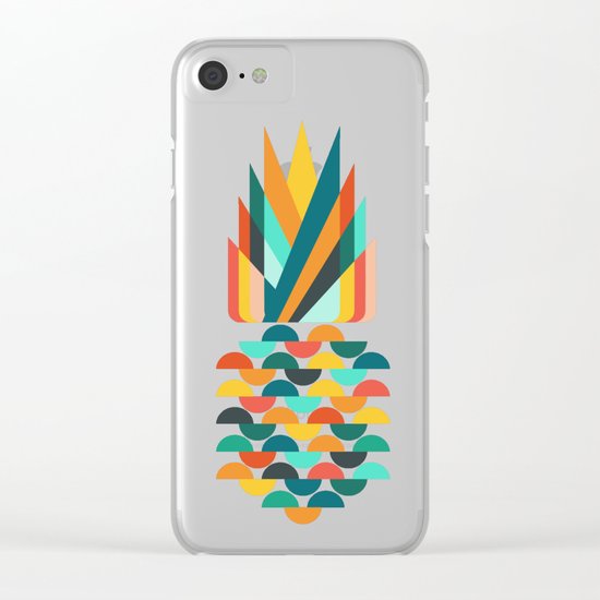 Groovy Pineapple Clear iPhone Case