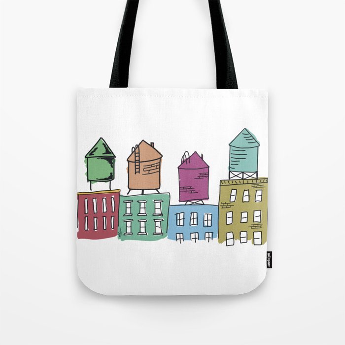 Colorful Water Towers of NYC  Tote Bag