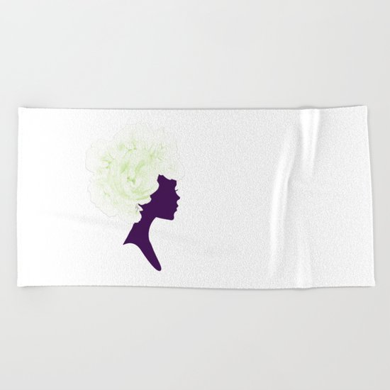 Rose Silhouette Beach Towel