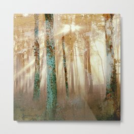 Forest Light Metal Print | Graphicdesign, Aqua, Nature, Digital, Trees, Abstract, Dream, Light, Organic, Forest 