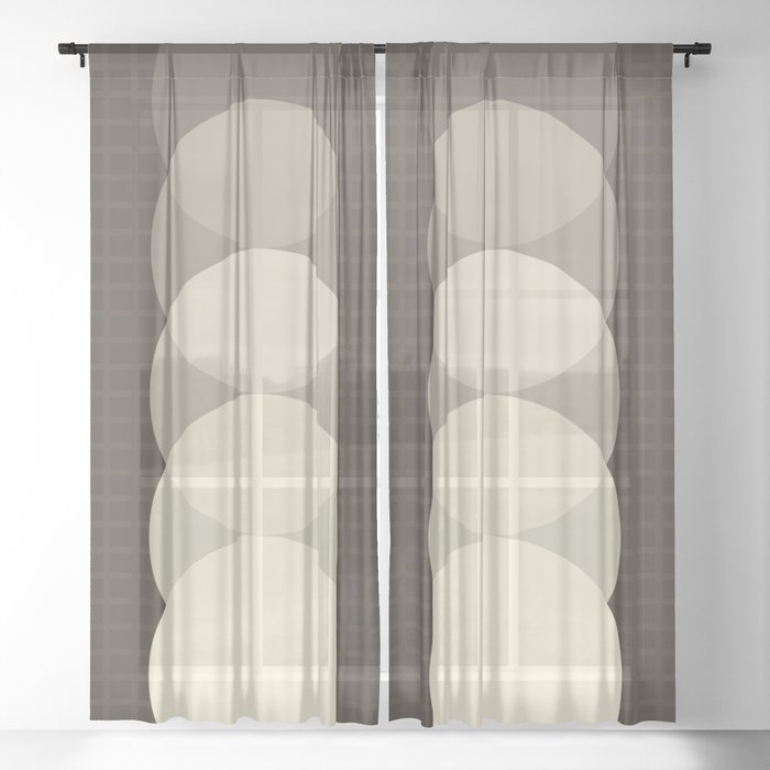Grid retro color shapes 2 Sheer Curtain