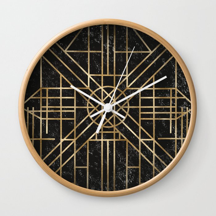 Art Deco design - velvet geo IX Wall Clock