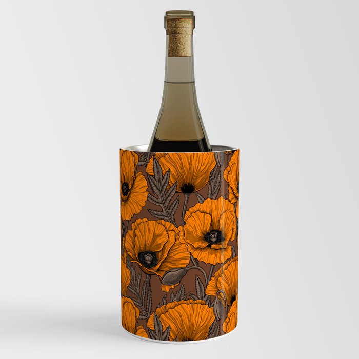 Orange poppy garden 2 Wine Chiller