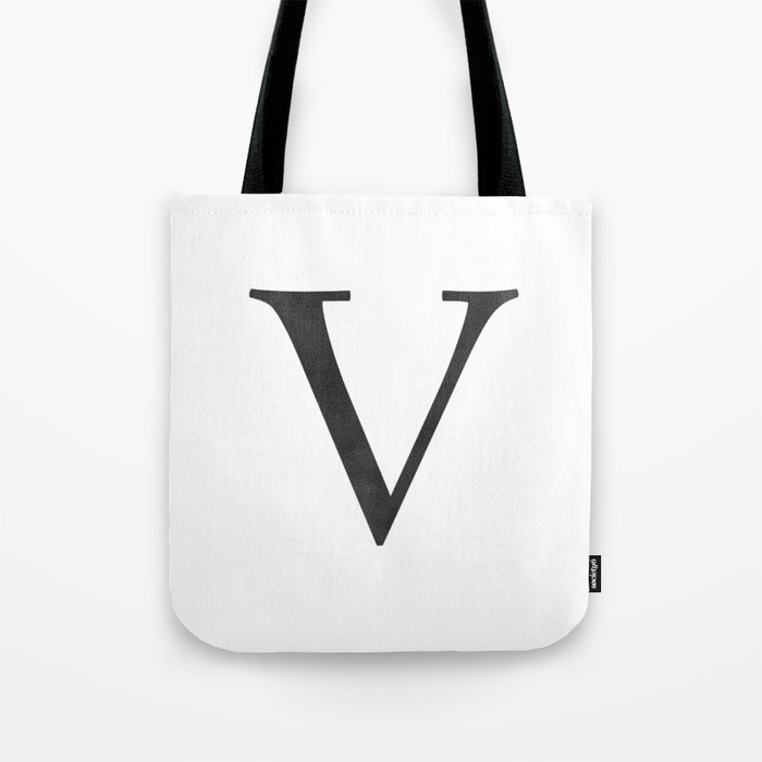 Letter V Initial Monogram Black And White Tote Bag By Followmeinstead Letter V Initial Monogram Black And White Tote Bag By Followmeinstead