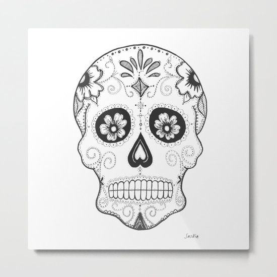 Sugar Skull Metal Print