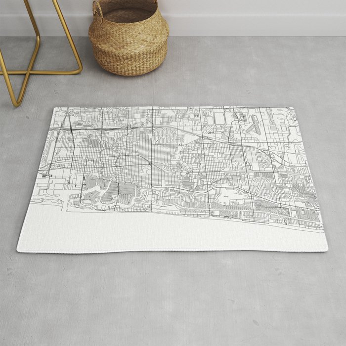 Fort Lauderdale White Map Rug