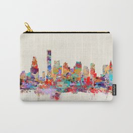 Boston city watercolor Carry-All Pouch | Curated, Architecture, Watercolor, Pop Art, Watercolorskylines, Landscape, Cityskylines, Boston, Bostonskyline, Cityscapes 