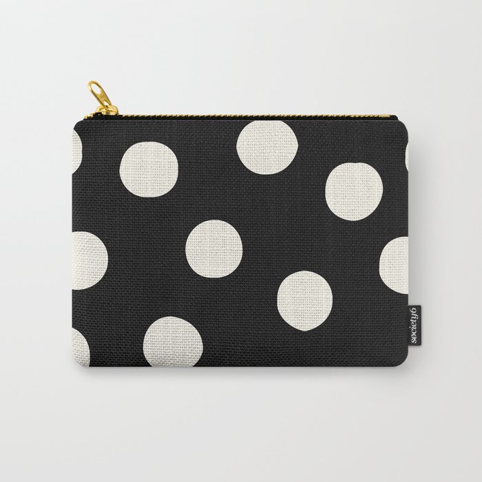 Black & White Random Polka Dots Carry-All Pouch