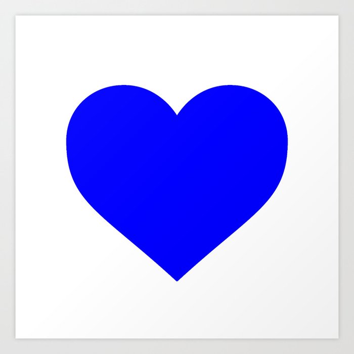 Heart (Blue & White) Art Print