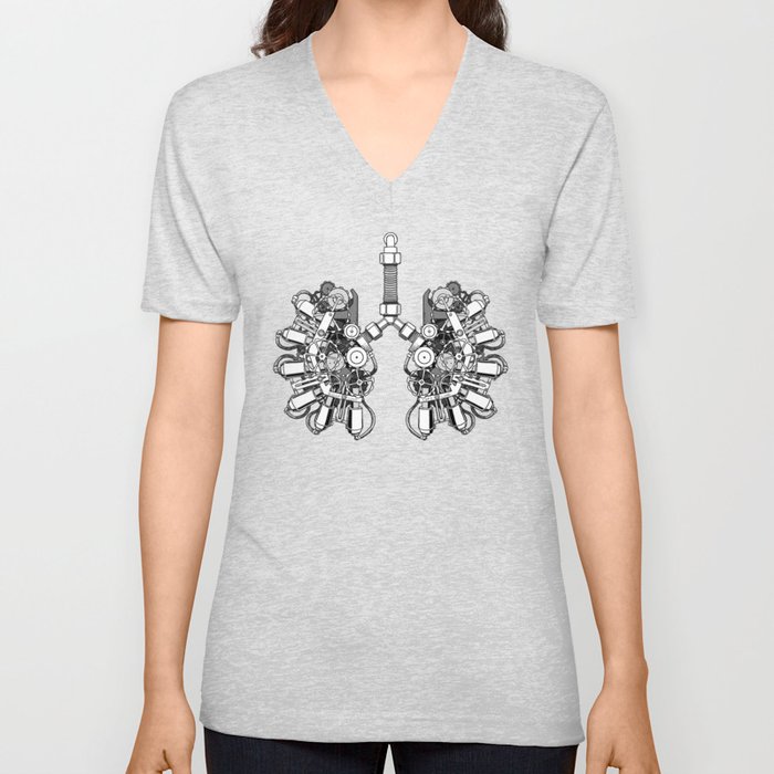 lungs V Neck T Shirt