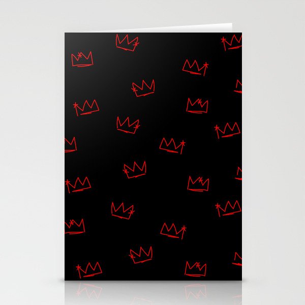 Crowns - Red on Black Stationery Cards