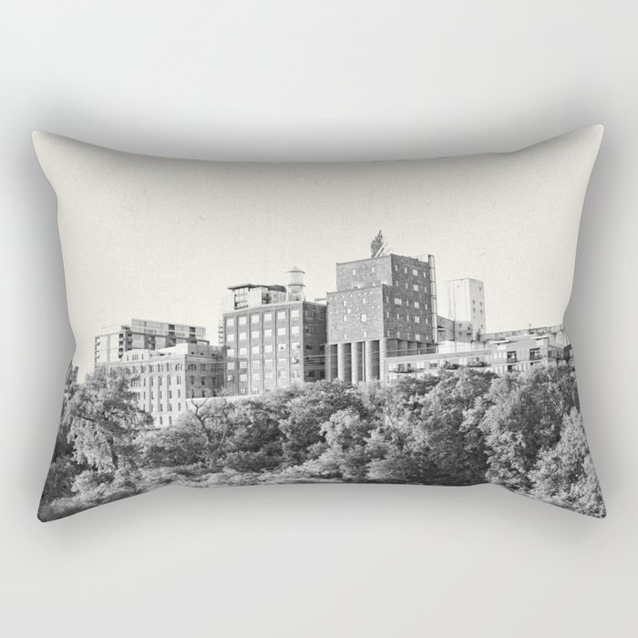 Minneapolis Architecture | Black and White Photography and Texture Rectangular Pillow