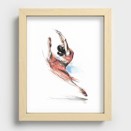 Expressive Ballet Dance Drawing Recessed Framed Print