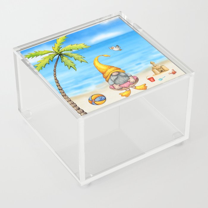 Fred the Gnome - at the Beach Acrylic Box
