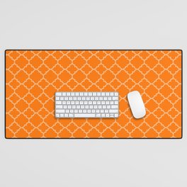 Orange Moroccan Quatrefoil Desk Mat