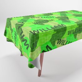 William pattern in green colors and watercolor texture Tablecloth