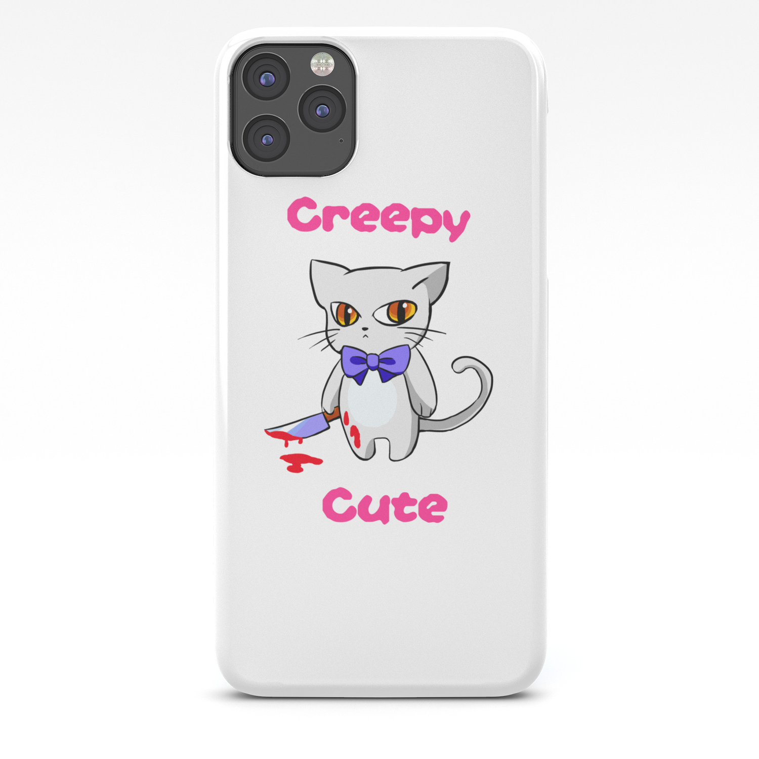 Creepy Cute Cat Kitten Anime Horror Kawaii Gift Iphone Case By Pubeast Society6,Cute Ghost Drawing Aesthetic