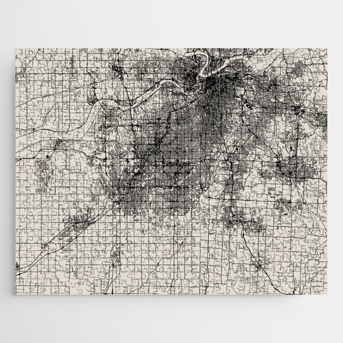 Overland Park, USA - city map drawing Jigsaw Puzzle