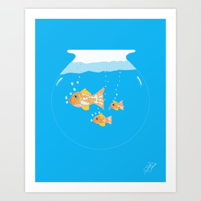 three-goldfishes-in-a-water-bowl-art-print-by-es-creative-designs