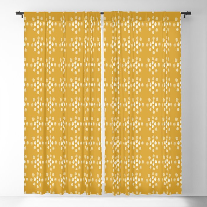 Mustard pattern Blackout Curtain