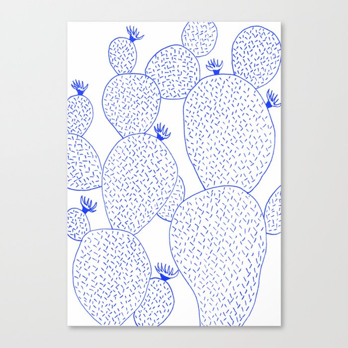 Cactus 55 blue Canvas Print