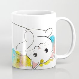 Kitty Rolling In Flowers Coffee Mug