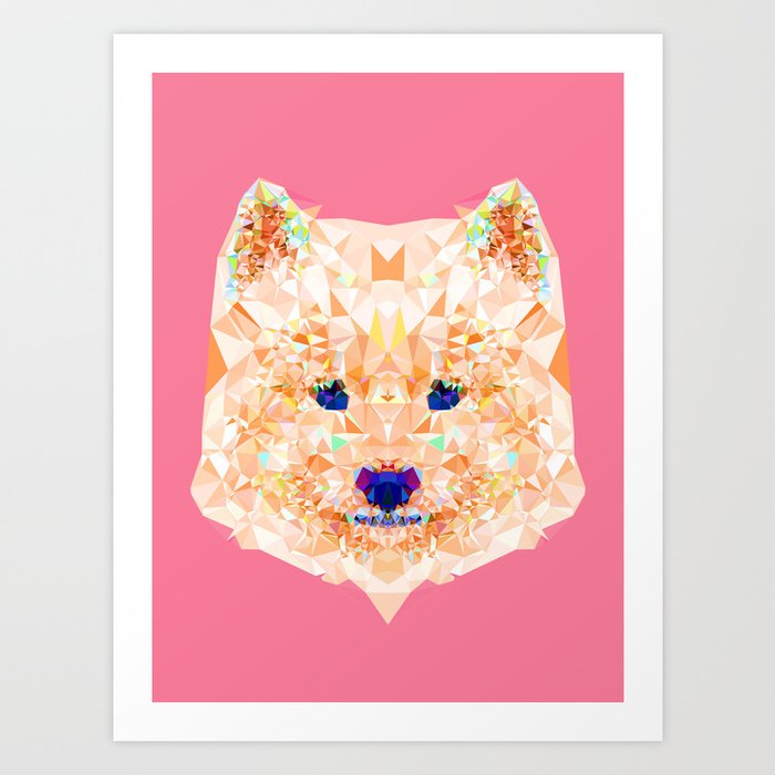 Discover the motif GEOMETRIC SAMOYED by Andreas Lie as a print at TOPPOSTER