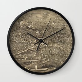 Vintage Pictorial Map of Rochester NY (1880) Wall Clock