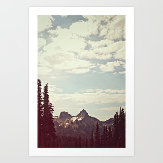 Vintage Mountain Ridge Art Print