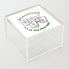 Mahjong Mah jongg game is my therapy set, gifts, tiles, table shirts, cards, bag Acrylic Box