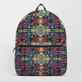 Liquid Light Series 78 ~ Rainbow Abstract Fractal Pattern Backpack