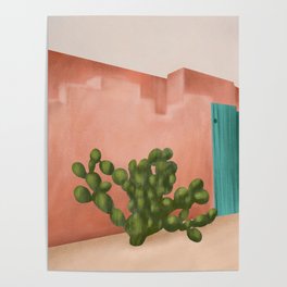 Strong Desert Cactus Poster